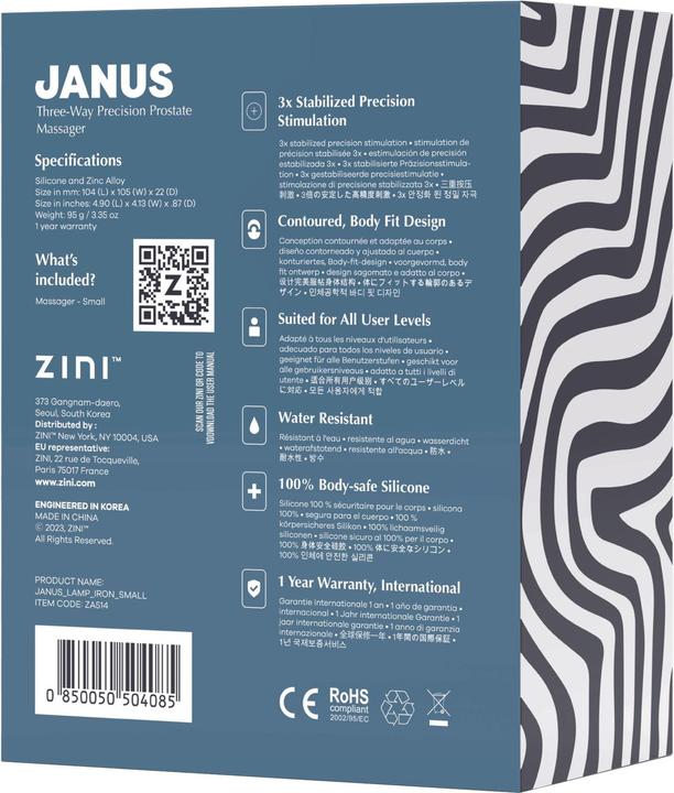 Actual product image Zini Janus Lamp Iron, Three Way Precision Prostate Massager (Small)