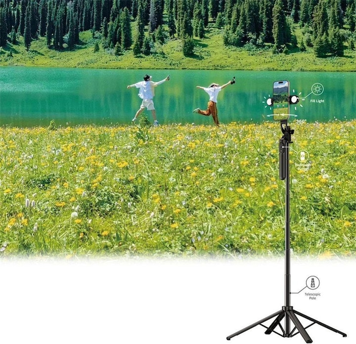 Immagine prodotto Wiwu Selfie stick - Selfie Stick Wi-SE012 with Tripod Function and double LED light