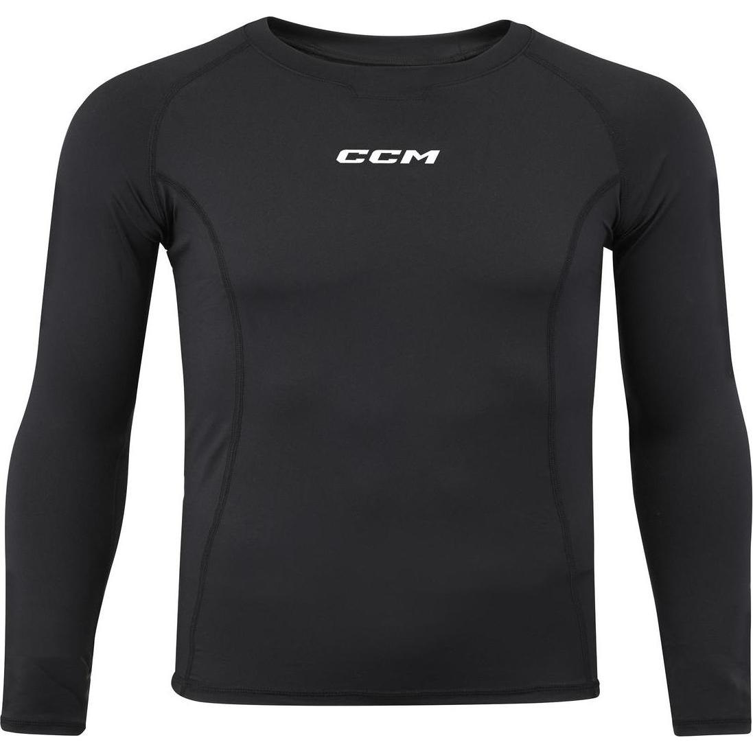 CCM, Maglietta sportiva, Camicia a maniche lunghe a compressione per ragazzi, nera, XL (4509826) (XL), XL