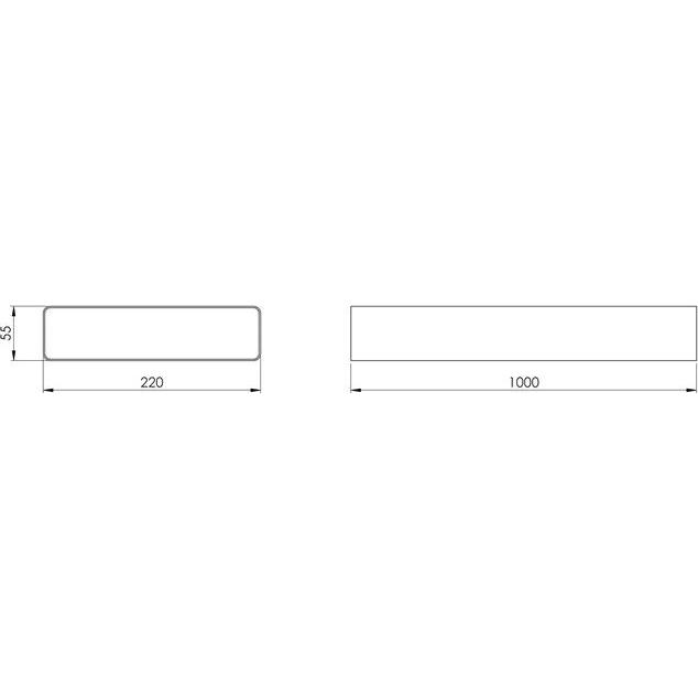 Thumbnail - Euro3plast, Belüftungssystem, VENTILATION DUCT 220X55 MM 1M PLASTIC