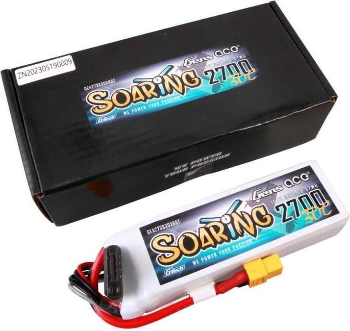 Actual product image Gens Ace G-Tech Soaring 2700mAh 11.1V 30C 3S1P LiPo Battery (11.10 V, 2700 mAh)