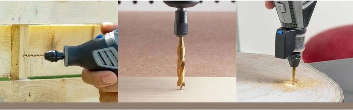 Immagine prodotto Dremel Set di punte per legno Ø 3.0 / 4.0 / 5.0 / 6.0 mm (4 pezzi) (3, 4, 5, 6 mm)