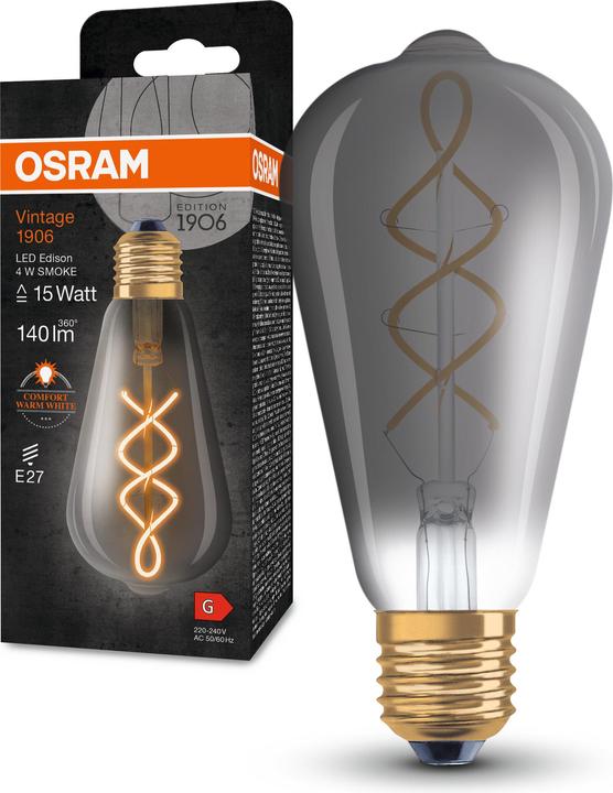 Produktbild Ledvance LED-Vintage-Lampe (E27, 4 W, 140 lm, 4 x, G)