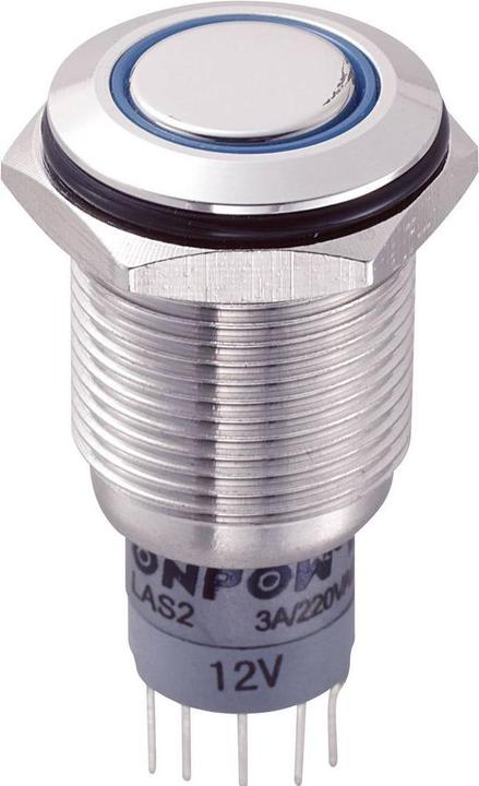 Produktbild Tru Components 701845 LAS2GQF-11ZE/B/12V/S/P Vandalismusgeschützter Druckschalte