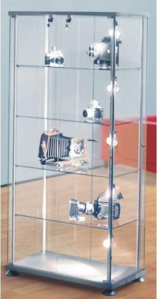Produktbild Kerkmann Rechteck-Vitrine expoline, 4 Glasb”den, alusilber (85 x 180 x 44.5 cm)