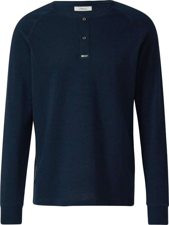 Produktbild s.Oliver T-Shirt Strukturiertes Langarmshirt mit Henley-Ausschnitt (L, M)