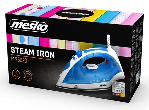 Image du produit Mesko Iron MS 5023 Blue / White, 2200 W, Avec cordon, Système anti-scale, Fonction vapeur verticale (2200 W)