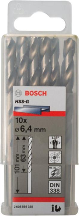 Actual product image Bosch Professional Zubehör PRO Metal HSS-G twist drill, 6.4 x 63 x 101 mm (6.4 mm)
