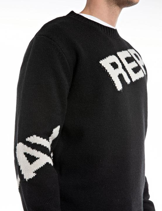 Produktbild Replay Herentrui van wolmix, Jacquard Black/Butter 110, S (S)