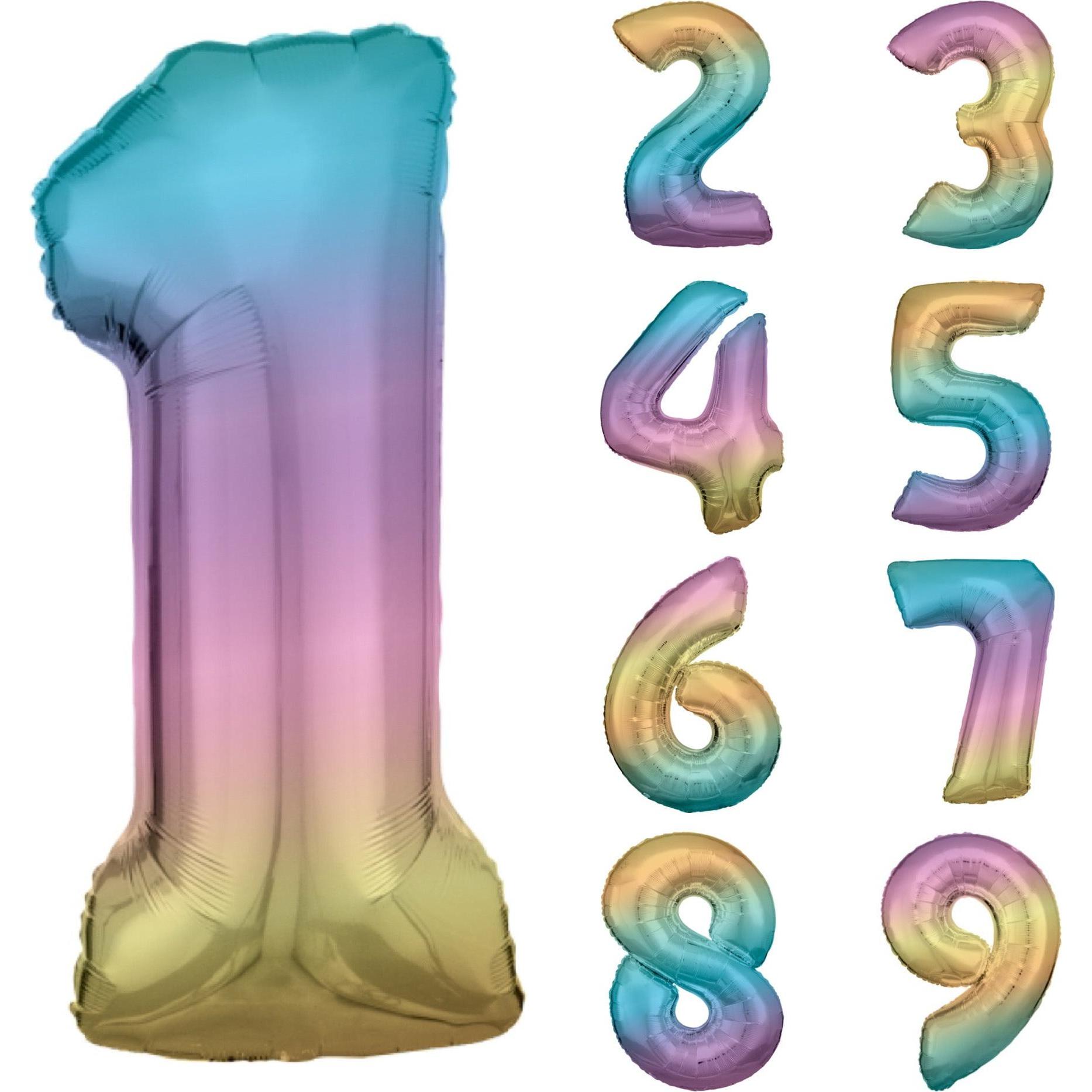 Thumbnail - Amscan Folienballon Rainbow Zahl