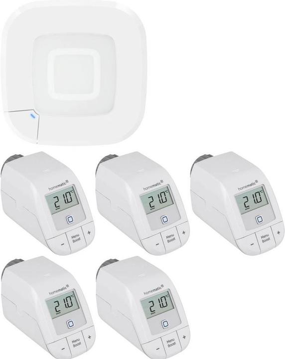 Immagine prodotto Homematic IP Set bestehend aus Funk Access Point 2 und 5x Heizkörperthermostat – basic