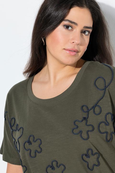 Produktbild Ulla Popken T-Shirt, Blüten, Oversized, Rundhals, Langarm, Saumband (58)