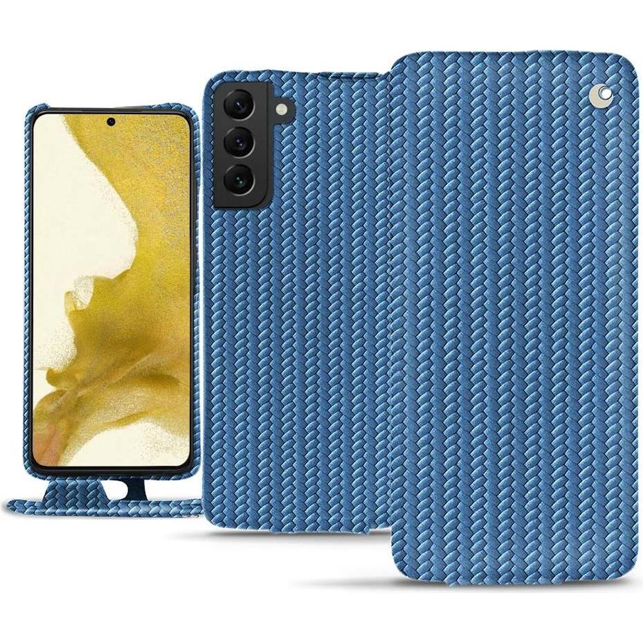 Noreve Lederschutzhülle vertikal (Samsung Galaxy S22), Smartphone Hülle, Blau