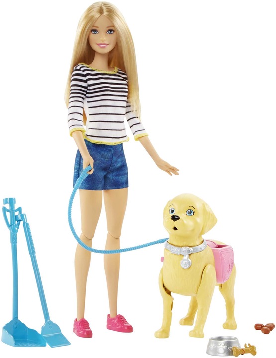 Barbie dog walk puppies
