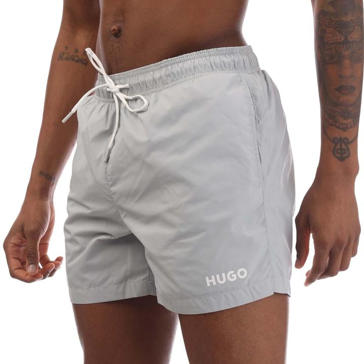 Actual product image HUGO Mens Haiti Contrast Logo Drawstring Swim Shorts (L)