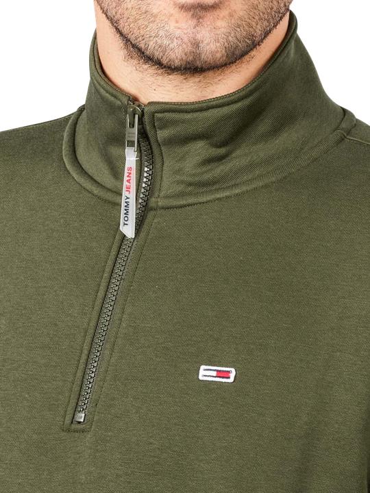 Immagine prodotto Tommy Hilfiger Tommy Jeans solido con zip Pullover girocollo oliva scuro (XXL)