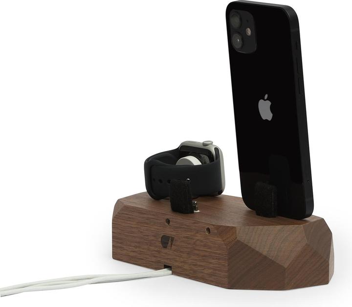 Actual product image Oakywood Triple Dock - Wooden docking station for three devices - 1 x Lightning, 1 x USB-C