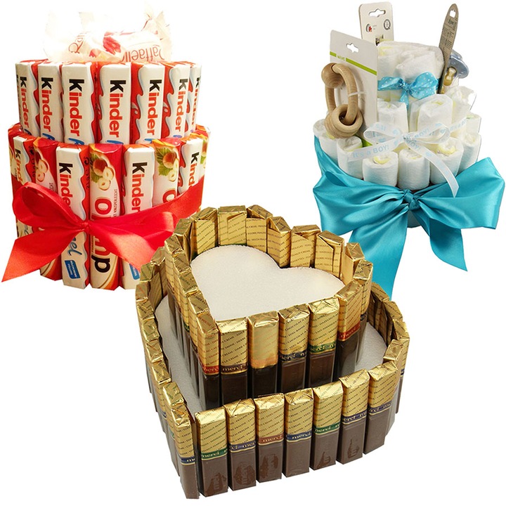 Produktbild trendmarkt24 Styroportorte 2-lagig 17 x 15 x 10 cm gross weiss Tortendummy Geschenktorte Geburtstagsto