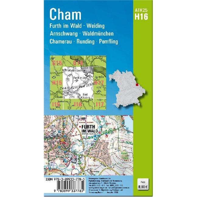 Thumbnail - Amtliche Topographische Karte Bayern Cham, Landkarte
