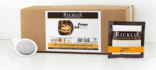 Produktbild RickliS Kaffeerösterei Crema (80 x Port.)