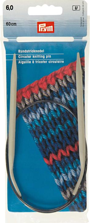 Produktbild Prym Rundstricknadel Alu Kunststoff, grau 6.50 mm, 80 cm, Beutel 1 Stk.