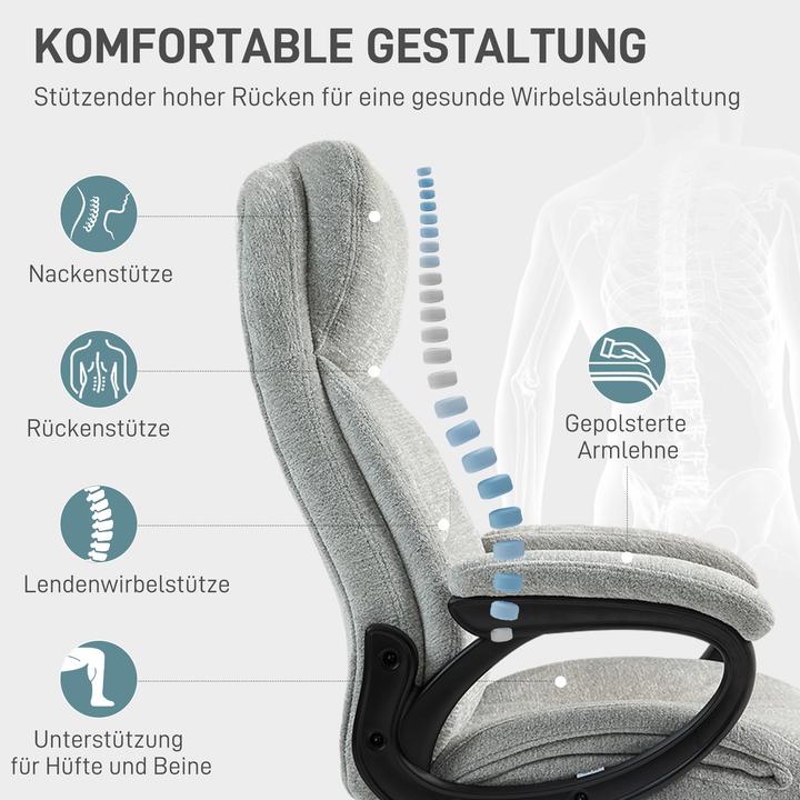 Produktbild Homcom Bürostuhl Polyester, Schaumstoff Hellgrau