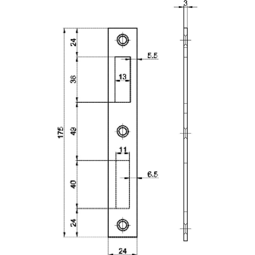 MSL, Türgriff + Fenstergriff, Flachschliessbleche B-1921 (Schliessblech)