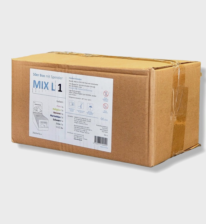 Produktbild Duuja FFP2 Maske 50er MIX BOX L Einmalmundschutz (50 x)