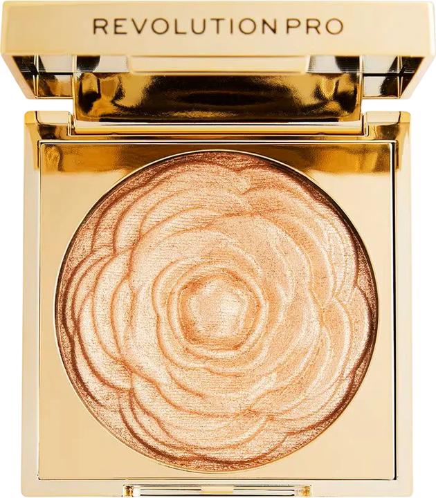 Makeup Revolution Pro Lustre Illuminating Blush Highlighter Compact (1 Shade, Golden Rose, Highlighter)