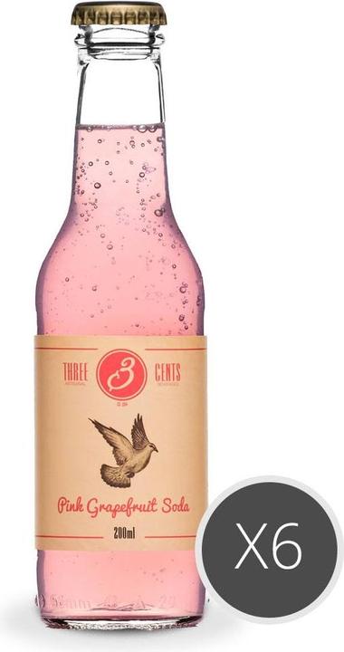 Produktbild Three Cents Pink Grapefruit Soda (6 x 20 cl)