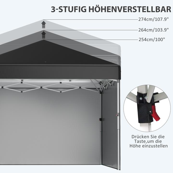 Immagine prodotto Outsunny Faltpavillon mit Zubehör (297 cm, 297 cm)