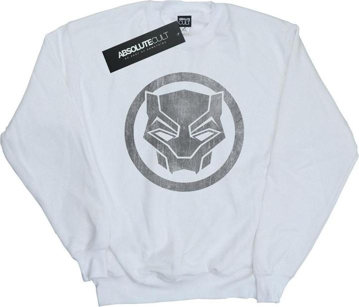 Actual product image Mens Black Panther Distressed Icon Cotton Sweatshirt (XL)