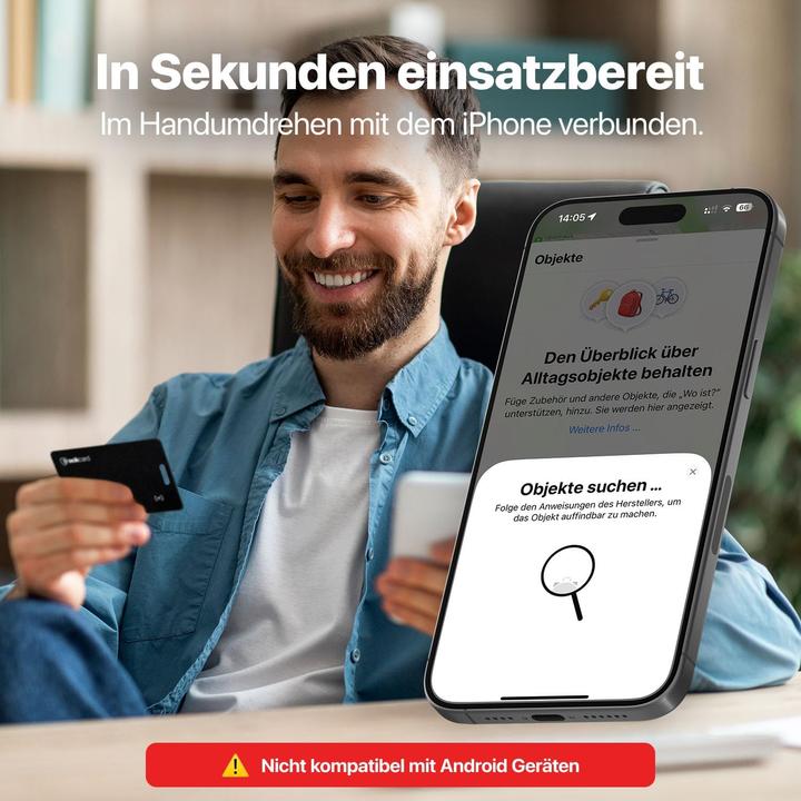 Actual product image Trackcard Air Tag Tracker Karte für Brieftasche (iOS)