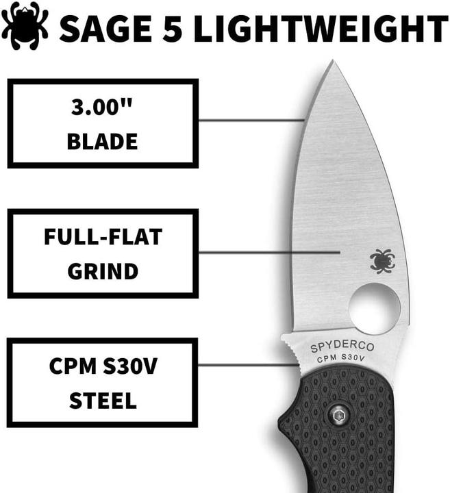 Actual product image Spyderco Sage 5 FRN (7.60 cm)