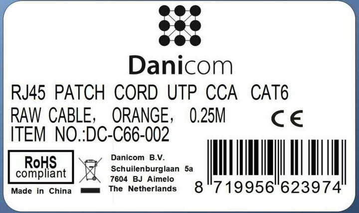 Produktbild Dsit CAT 6 Netzwerkkabel U/UTP (CAT6, 0.25 m)