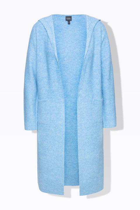 Produktbild Ulla Popken Long-Strickjacke, Kapuze, offene Jacke, Linksstrick (54)