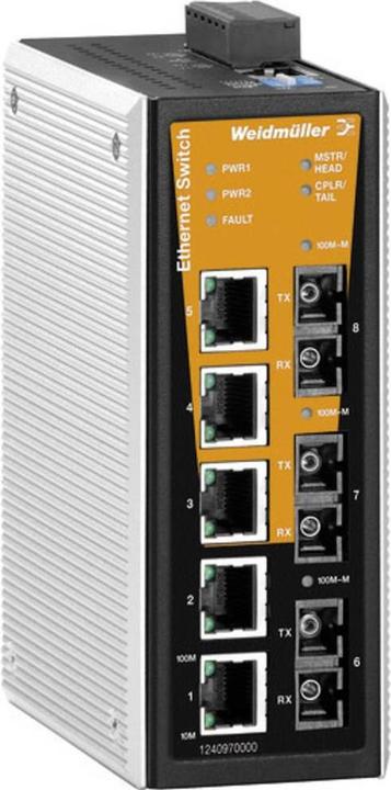 Actual product image Weidmüller Switch Top-hat rail 5x10/100Mbps Manageable 1345240000 (5 ports)