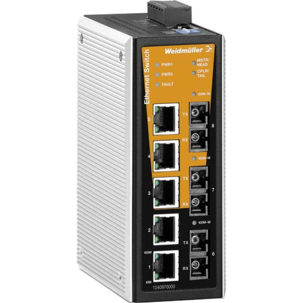 Weidmüller Switch Top-hat rail 5x10/100Mbps gestibile 1345240000 (5 porte), Switch di rete