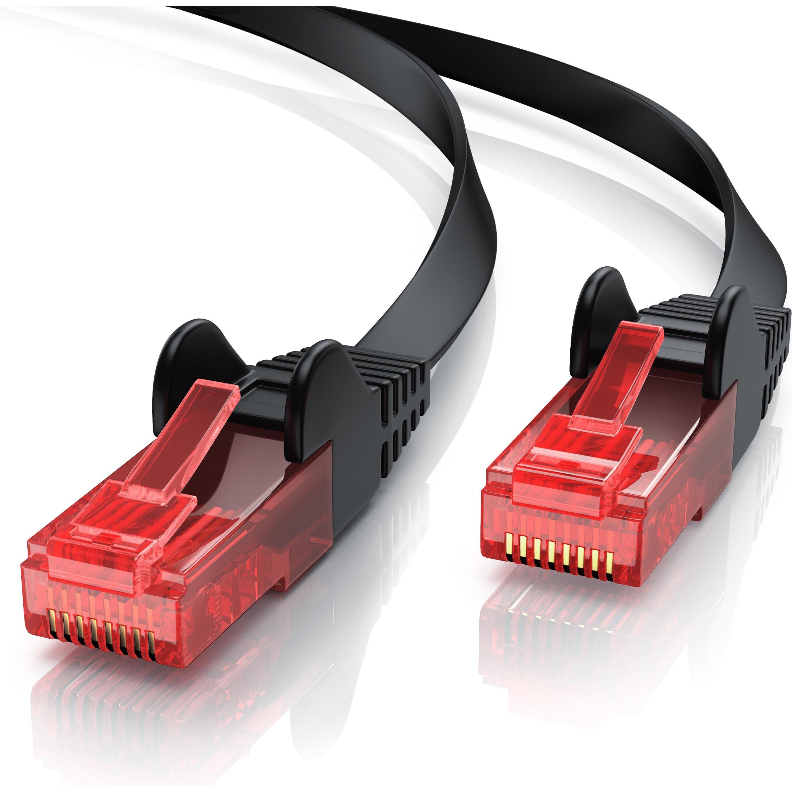 CSL CAT.6 Netzwerkkabel flach - Ethernet Gigabit Lan Kabel RJ45 - komp. CAT.5 CAT.6 CAT.7 CAT.8 (UTP, CAT6, 1 m), Netzwe...