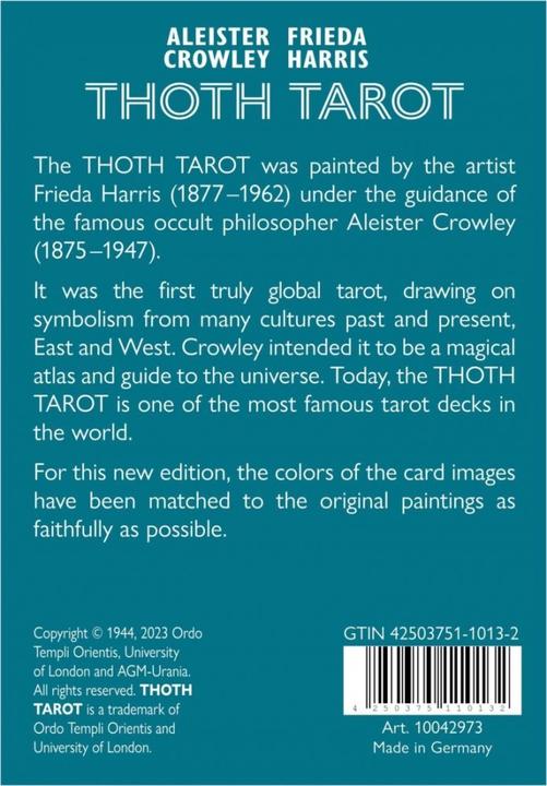 Produktbild Aleister Crowley Thoth Tarot (Deluxe Edition, English, GB), with 1 book, with 78 inserts, 2 parts (Englisch, Aleister Crowley, Frieda Harris, 2023)