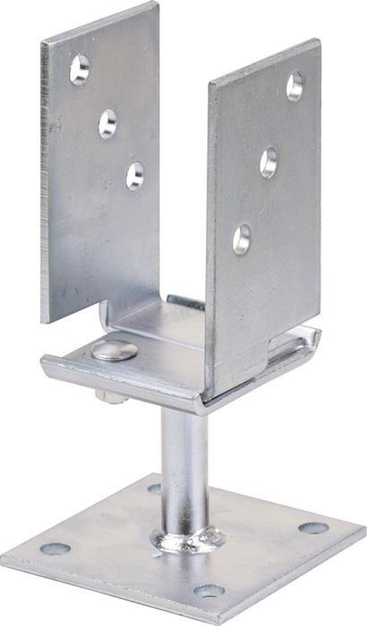 Actual product image Alberts U-post support adjustable for screwing on 71-131 x 110 x 70 mm, galvanised yellow, 1 pc. (1 pcs.)