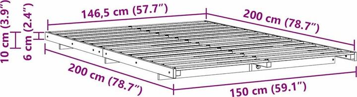 Actual product image vidaXL Bettgestell (150 x 200 cm)