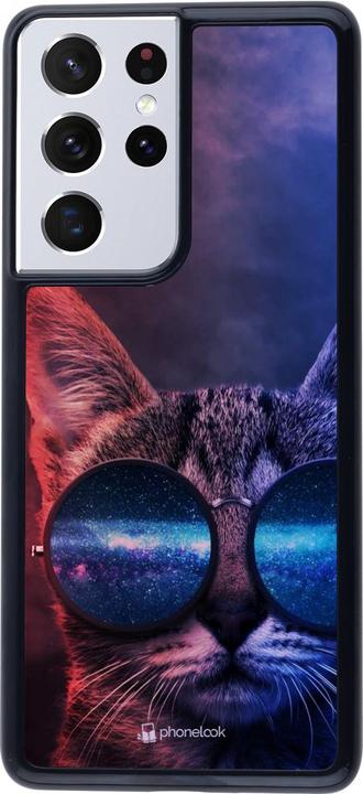 Actual product image PhoneLook Cover Red Blue Cat Glasses (Samsung Galaxy S21 Ultra 5G)