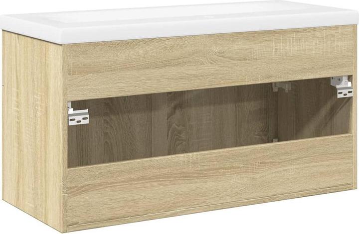 Produktbild vidaXL Waschbeckenunterschrank Wand Unterschrank Badschrank mit Einbaubecken