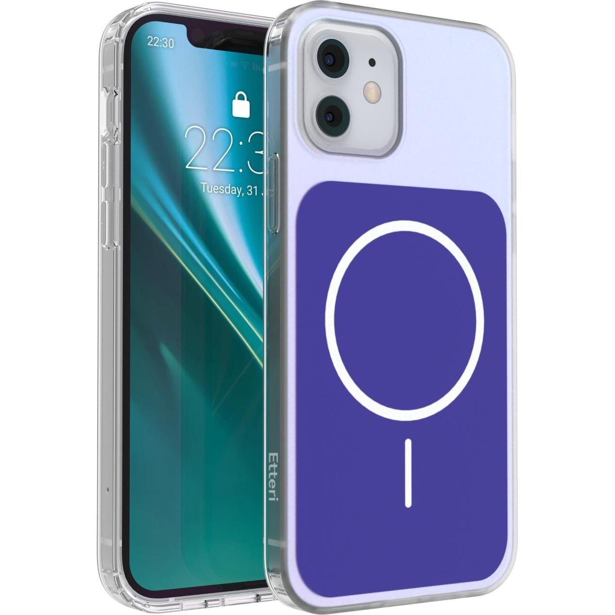 Etteri Hidden Pearl case for iPhone 12 / 12 Pro 6,1" dark blue (Apple iPhone 12, Apple iPhone 12 Pro), Cover smartphone, Blu, Trasparente