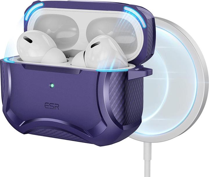 Actual product image ESR - Cyber Armor Tough Case HaloLock - Apple AirPods Pro 1 / 2 - Purple