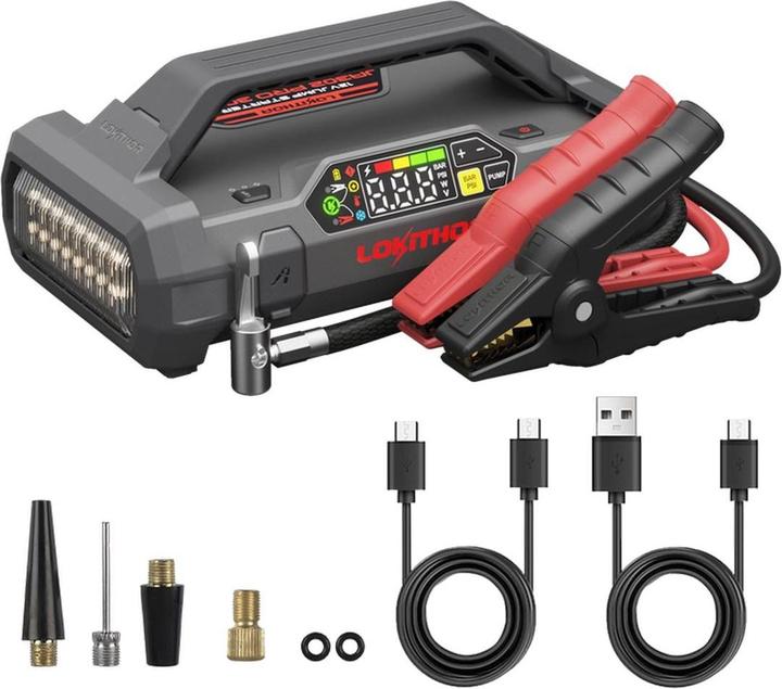 Produktbild Lokithor JA302 PRO Starthilfegerät 3000A mit Kompressor LED & Powerbank (3000 A, 6382 mAh)