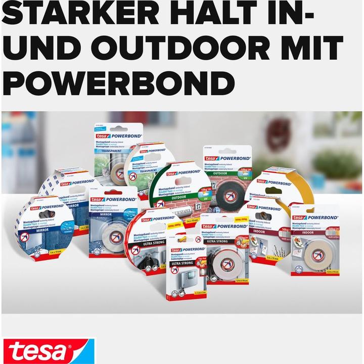 Produktbild tesa Powerbond TRANSPARENT doppelseitiges Montageband (19 mm)