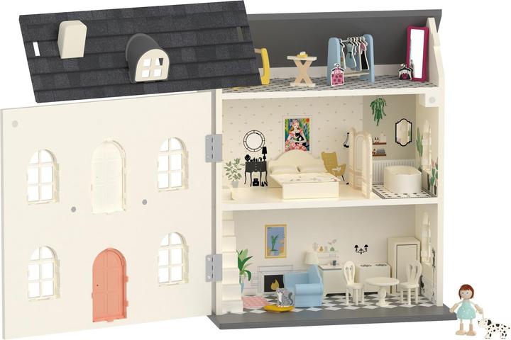 Classic World Casa delle bambole in legno vintage, 36 pezzi.