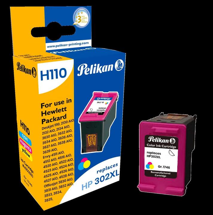 Actual product image Pelikan 302XL F6U67AE B/C/M/Y (M, C, Y)